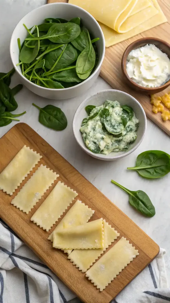 Ingredients for Spinach and Ricotta Rotolo