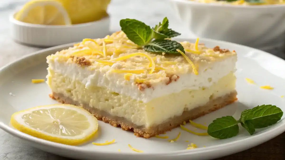 Slice of Lemon Cream Cheese Dump Cake