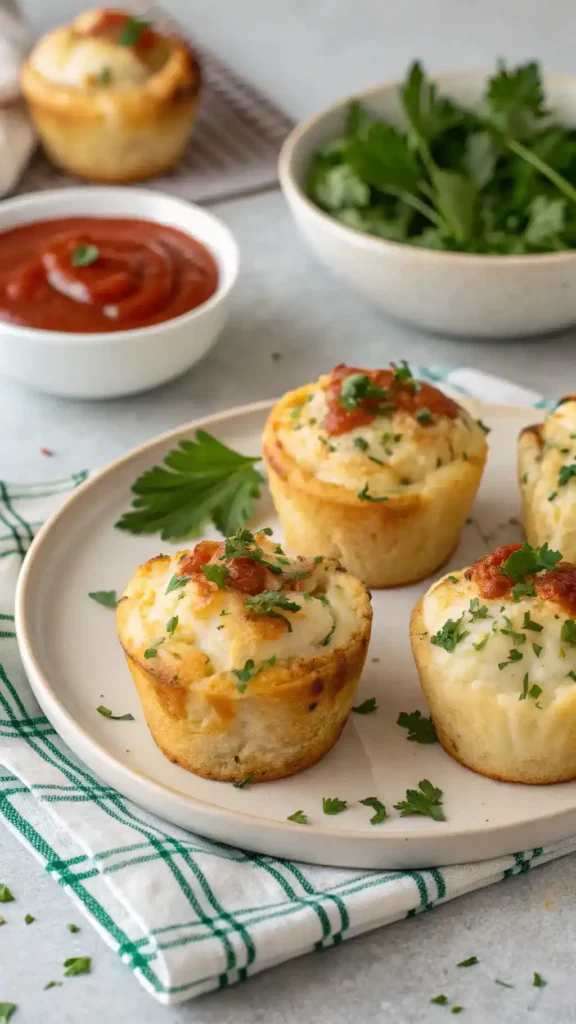 Plated Cheesy Garlic Pull-Apart Muffin Cups