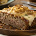 Slice of French Onion Meatloaf