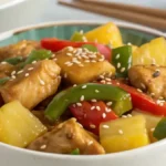 Close-up of Sweet Hawaiian Crockpot Chicken