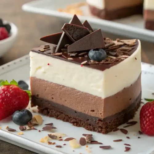 Finished Triple Chocolate Mousse Cake