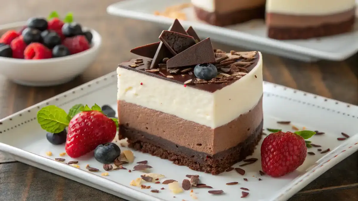Finished Triple Chocolate Mousse Cake