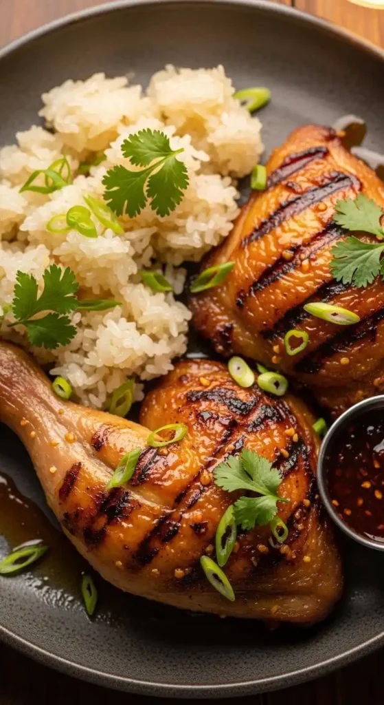 Roasted Chicken with Sticky Rice close-up