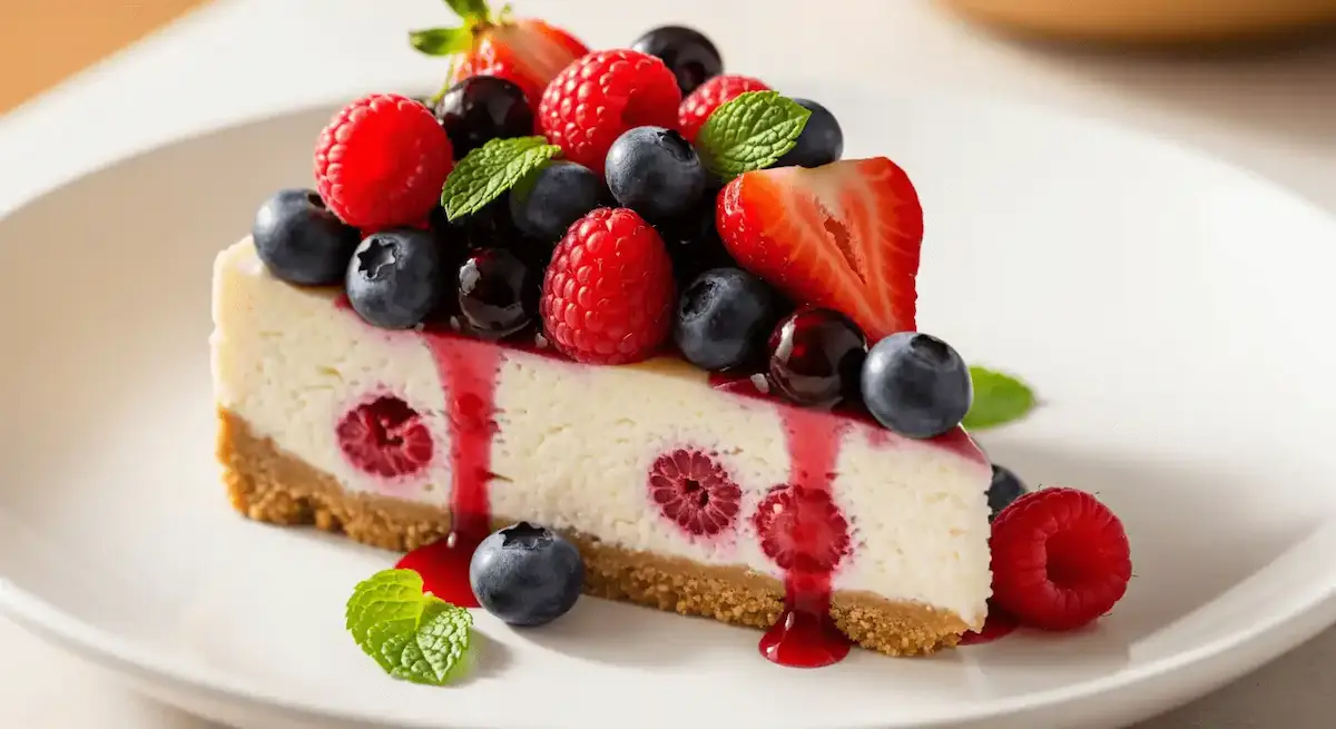 Berry Cottage Cheese Cheesecake