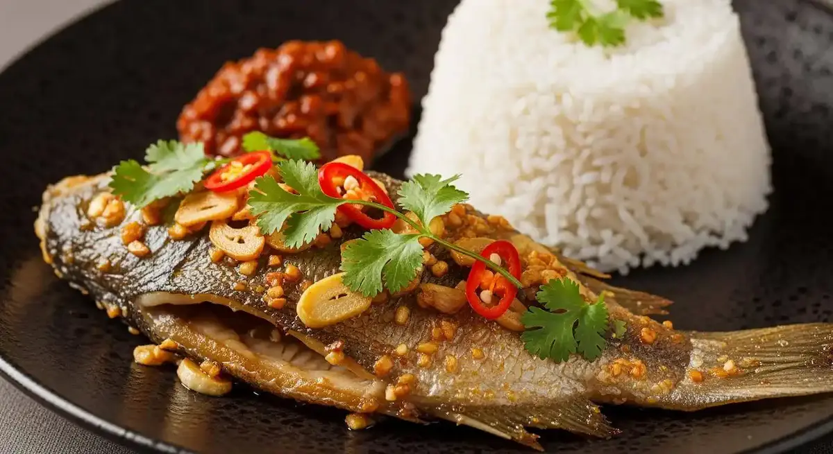 Buttered Garlic Bangus with Bagoong