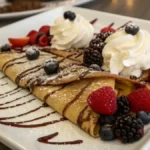 Chocolate Crepes with Whipped Cream