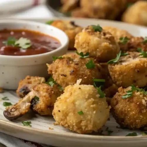 Crispy Garlic Mushroom Bites