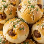 Freshly baked Garlic Parmesan Cheeseburger Bombs