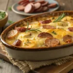 Kielbasa Sausage Cheesy Potato Casserole