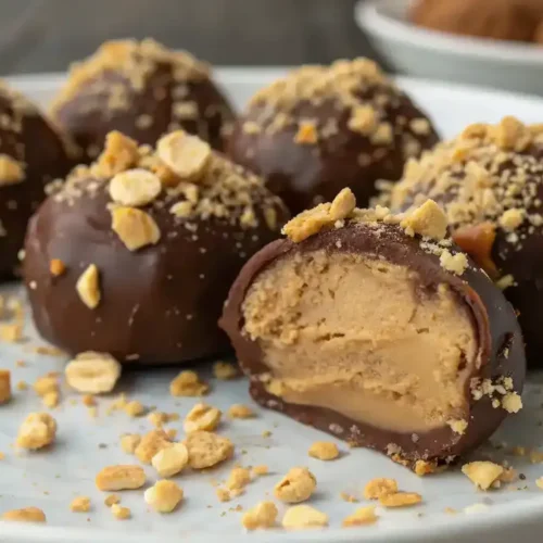 Finished No-Bake Peanut Butter Cheesecake Balls