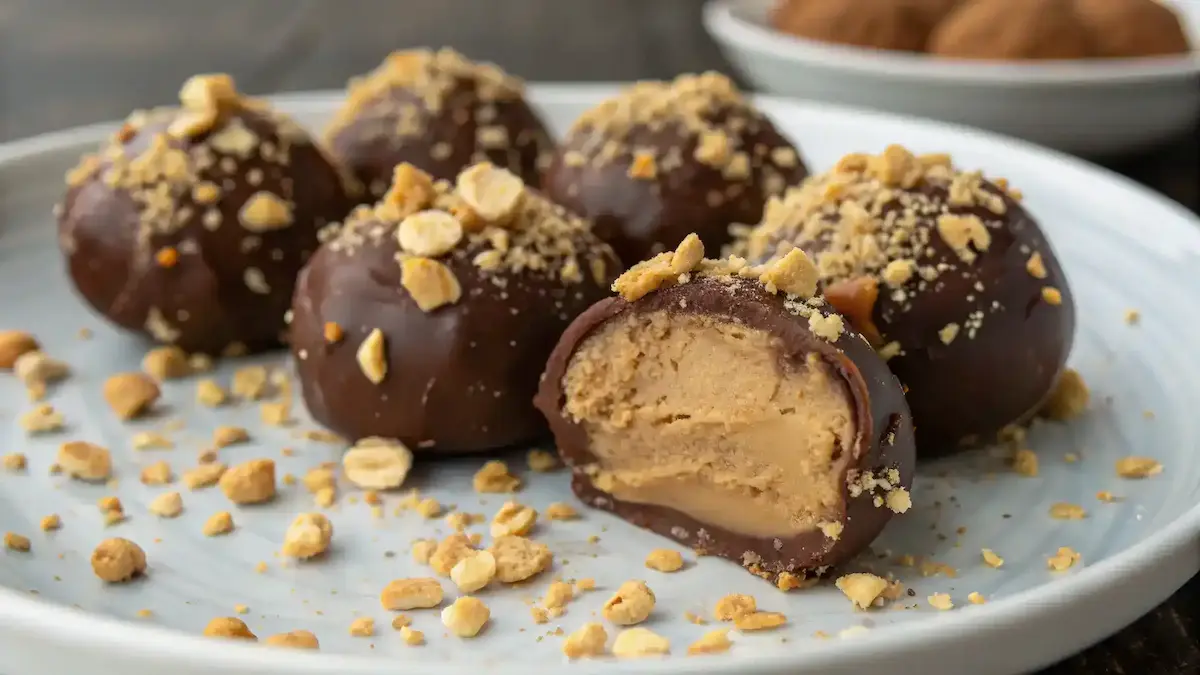 Finished No-Bake Peanut Butter Cheesecake Balls