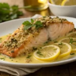 Parmesan Herb-Crusted Salmon with Lemon Butter Sauce