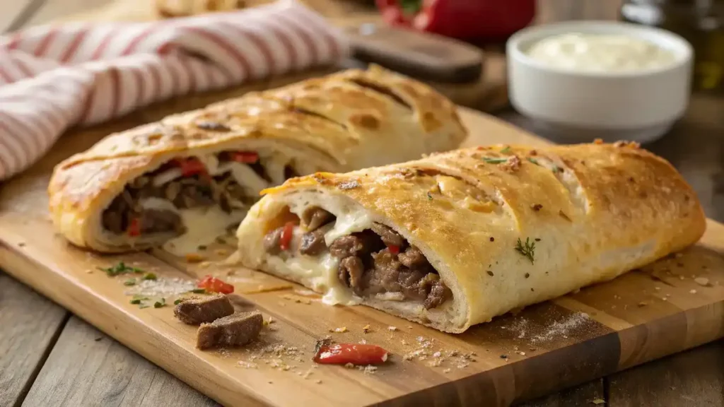 Savory Cheesesteak Stromboli