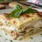 Slice of Chicken Alfredo Lasagna