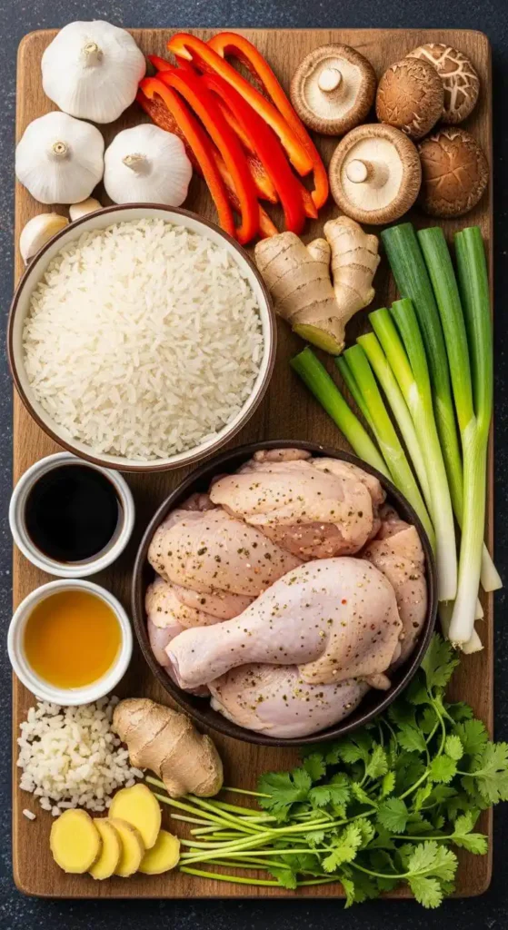 Ingredients for Roasted Chicken with Sticky Rice