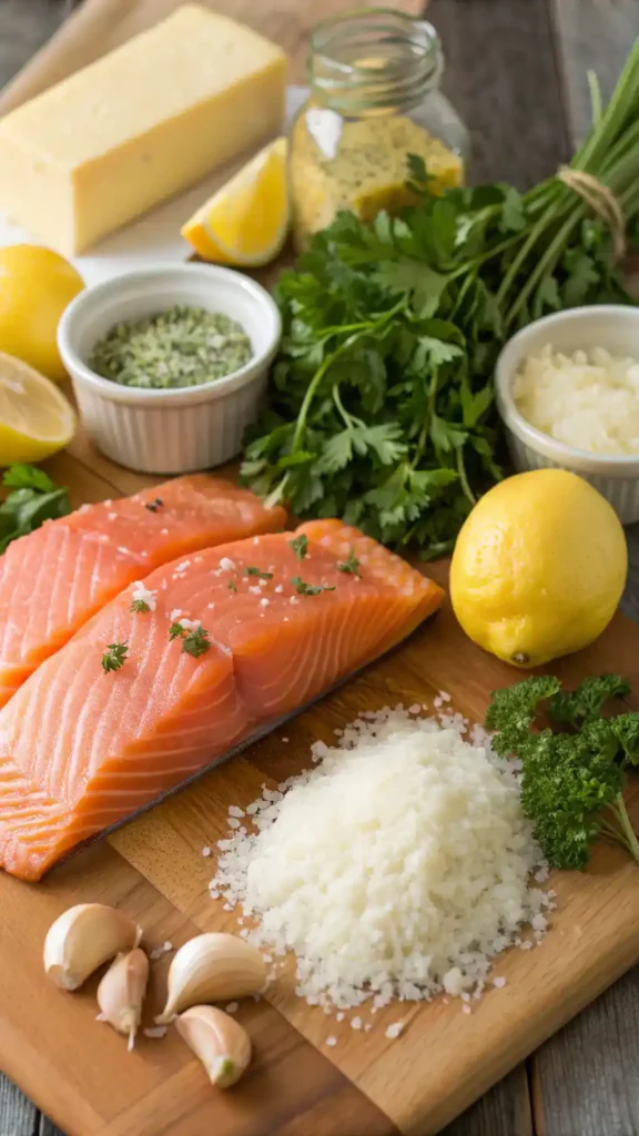 Ingredients for Parmesan Herb-Crusted Salmon