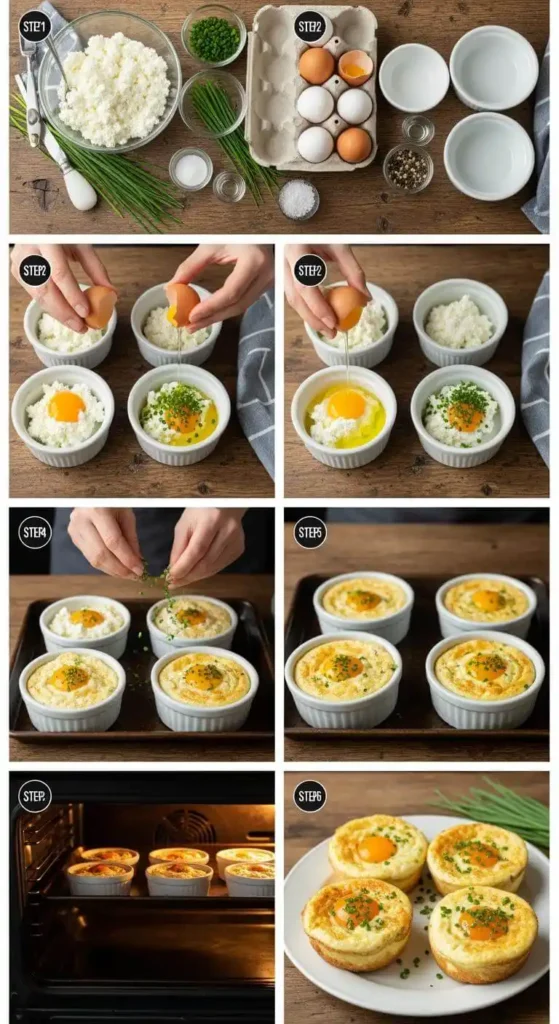 Step-by-step guide to making Baked Cottage Cheese Eggs