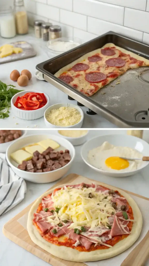 Step-by-step guide to making Carnivore Breakfast Pizza