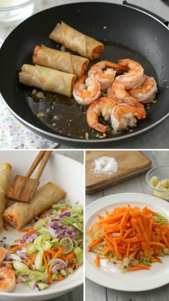 Making Crispy Shrimp Egg Rolls