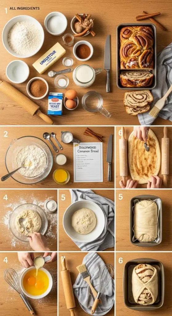 Step-by-step guide to making Dollywood Cinnamon Bread