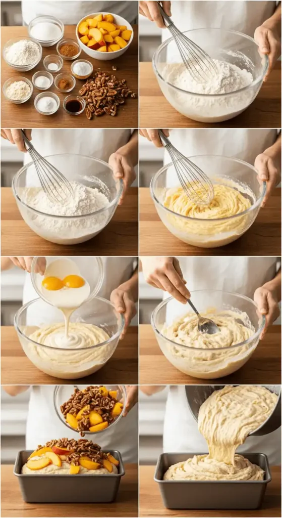 Making Peach Pecan Bread