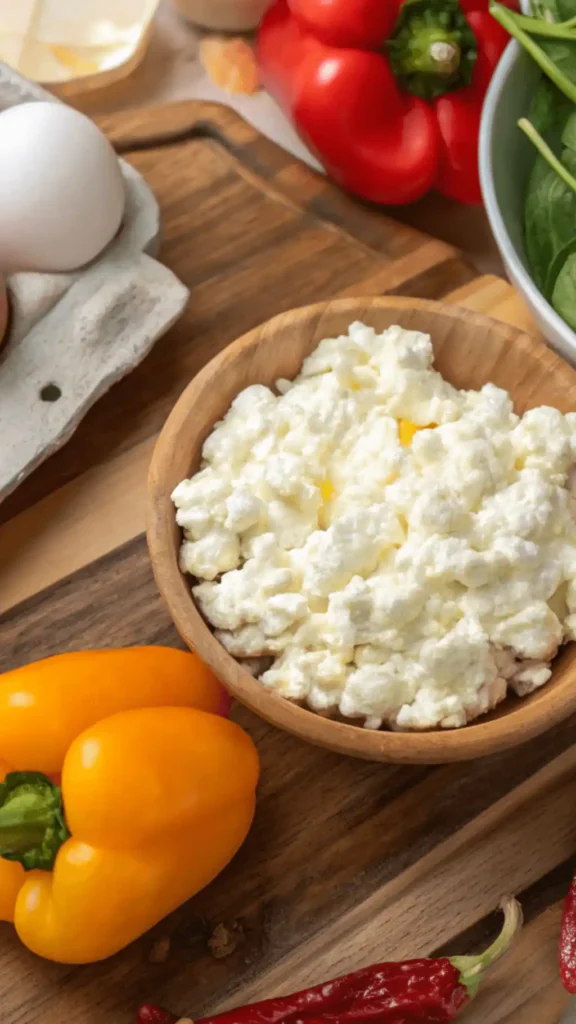 Ingredients for Baked Cottage Cheese Eggs