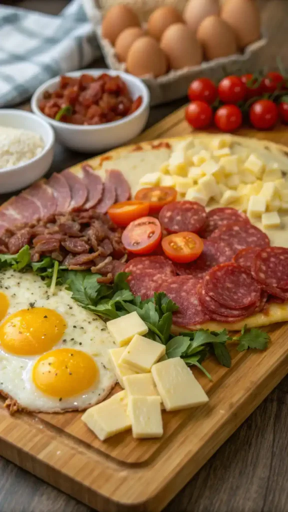 Ingredients for Carnivore Breakfast Pizza