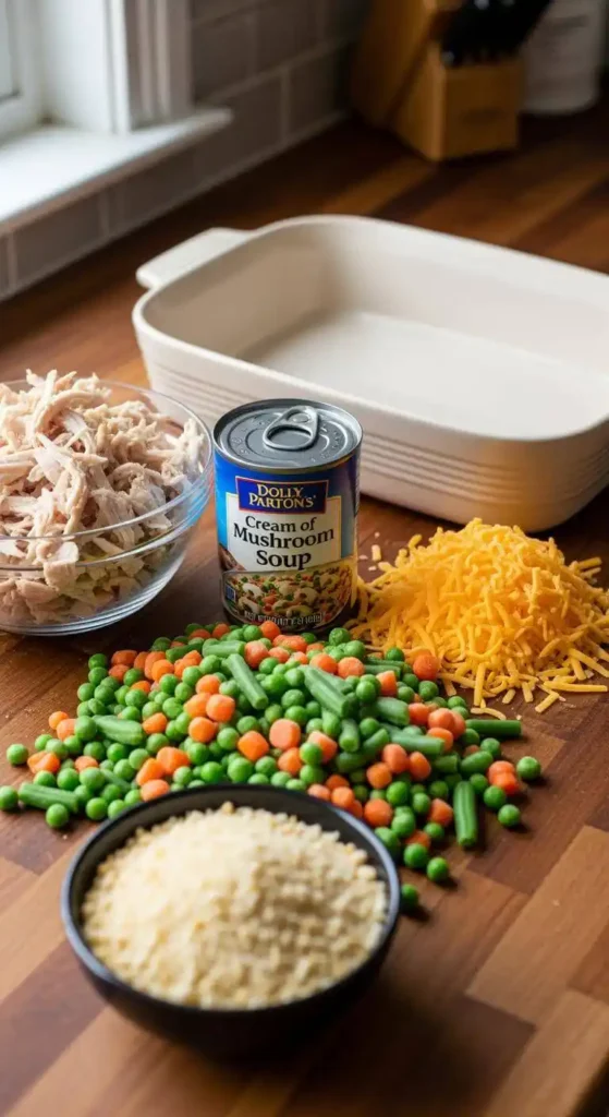 Ingredients for Dolly Parton’s 5-Ingredient Casserole