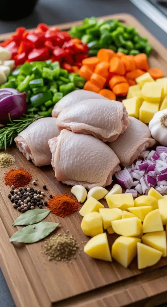Ingredients for Chicken Caldereta