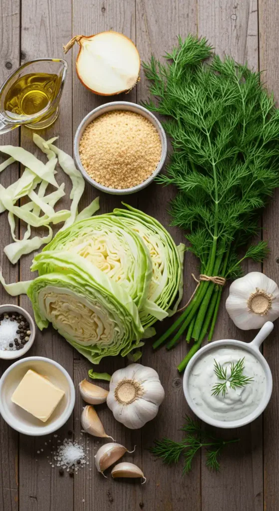 Ingredients for Crispy Cabbage Pie