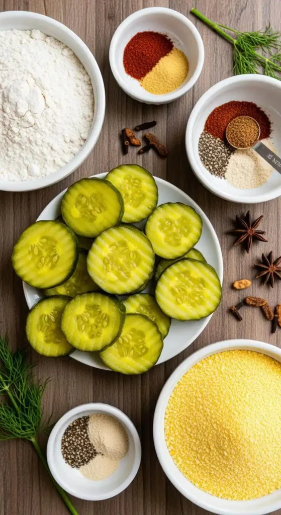 Ingredients for Crispy Fried Pickles