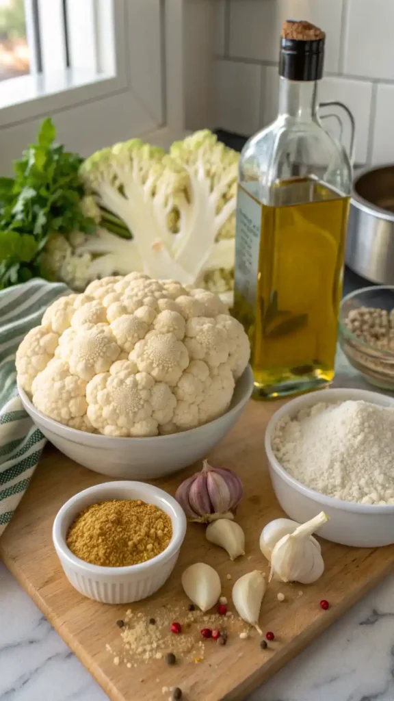 Ingredients for Crispy Roasted Cauliflower