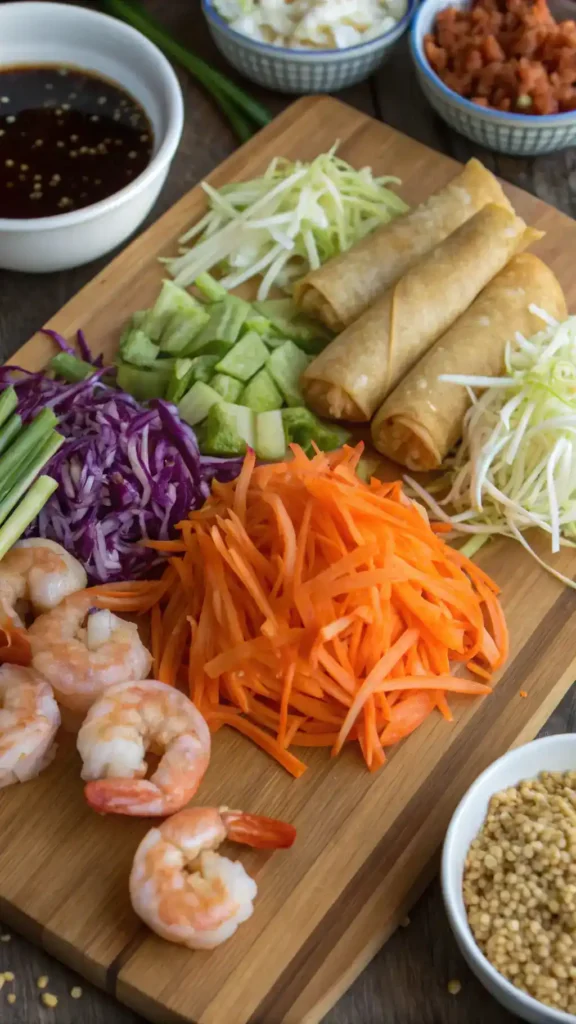 Ingredients for Crispy Shrimp Egg Rolls