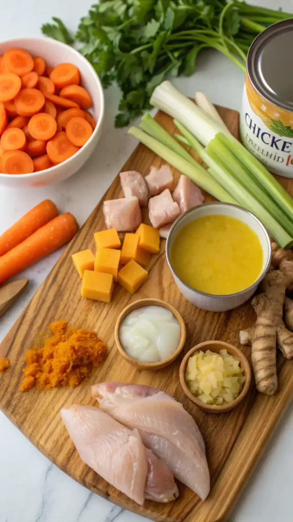 Ingredients for Healing Turmeric Chicken Soup