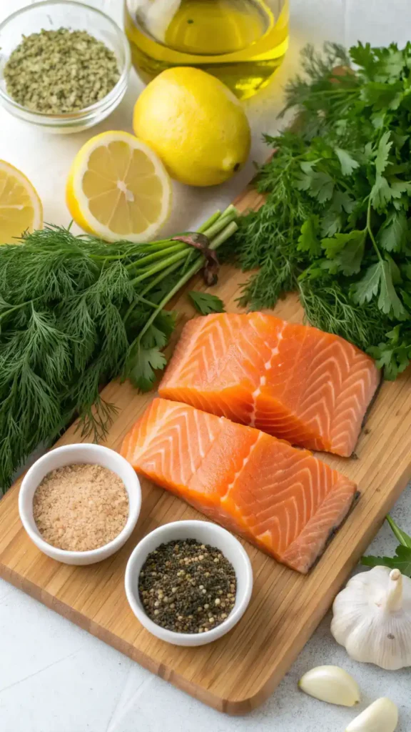 Ingredients for Mediterranean Salmon Patties