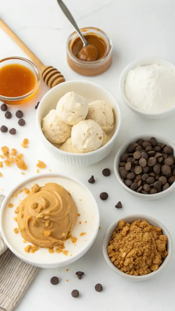 Ingredients for No-Bake Peanut Butter Cheesecake Balls