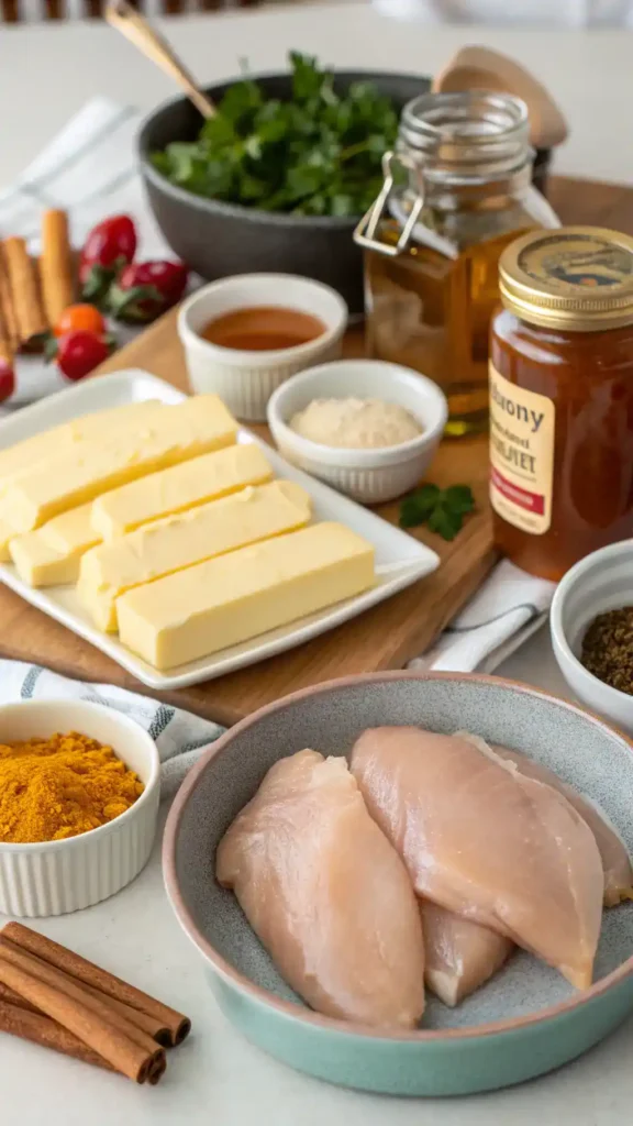 Ingredients for Pan-Fried Honey Butter Chicken