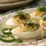 Delicious Jalapeño Popper Deviled Eggs.