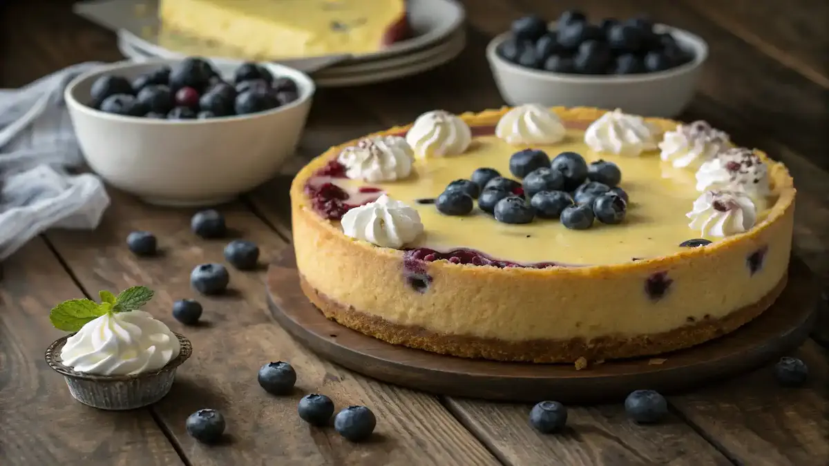 Finished Lemon Blueberry Cheesecake