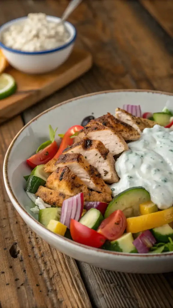 Plated Tzatziki Chicken Salad