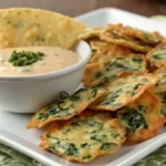 Delicious Spinach Dip Cheese Crisps
