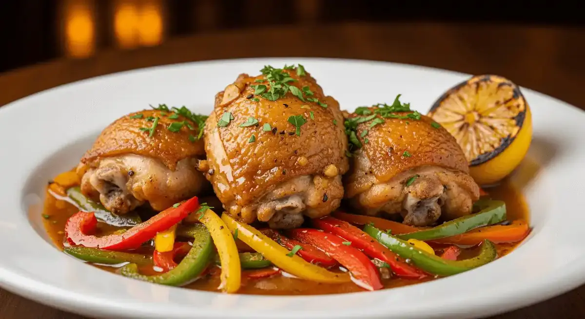 Zesty Chicken Scarpariello served in a bowl.