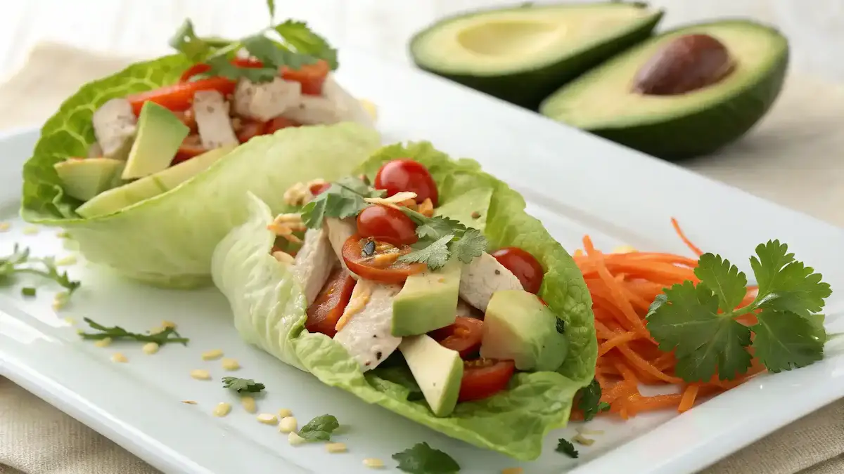 Avocado Chicken Salad Lettuce Wraps