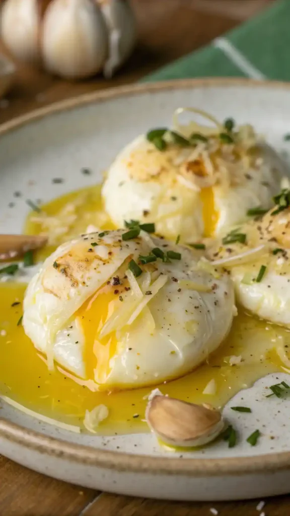 Butter Garlic Eggs on a plate