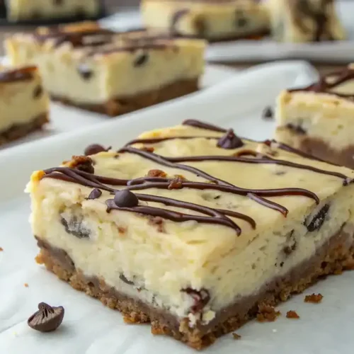 Chocolate Chip Cookie Dough Cheesecake Bars