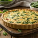 Crustless Spinach Quiche on a plate