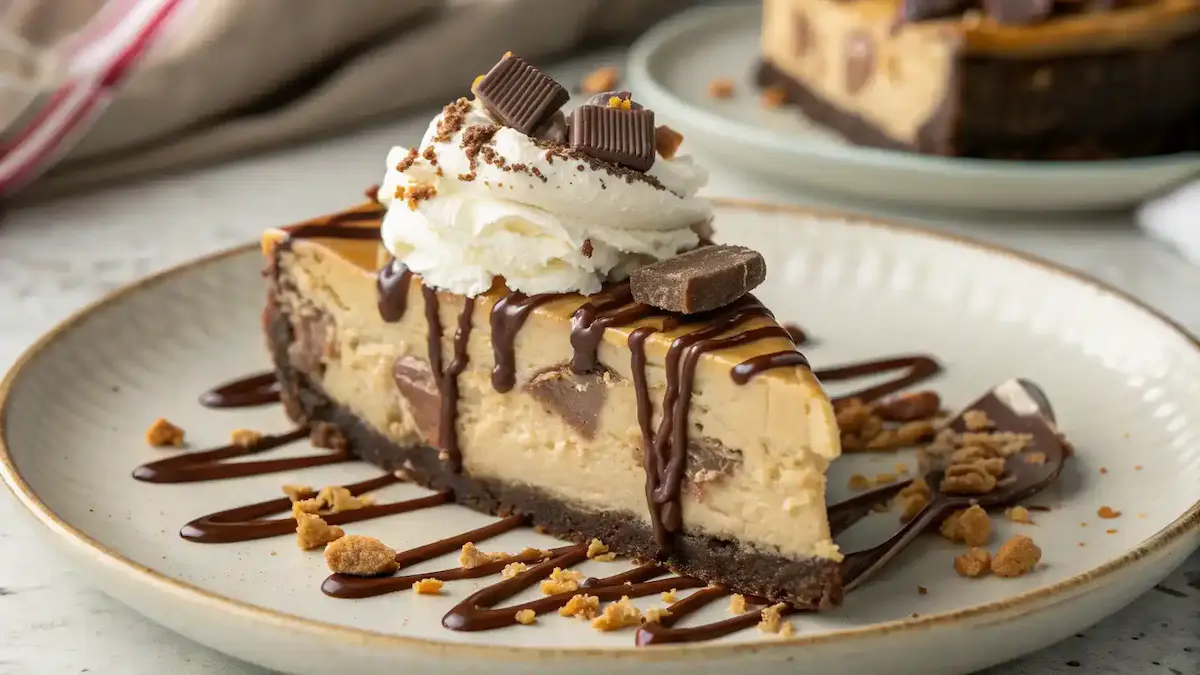 Finished Reese's Peanut Butter Cup Cheesecake
