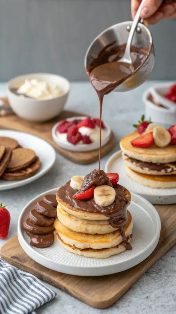 Making Nutella Pancake Sandwiches