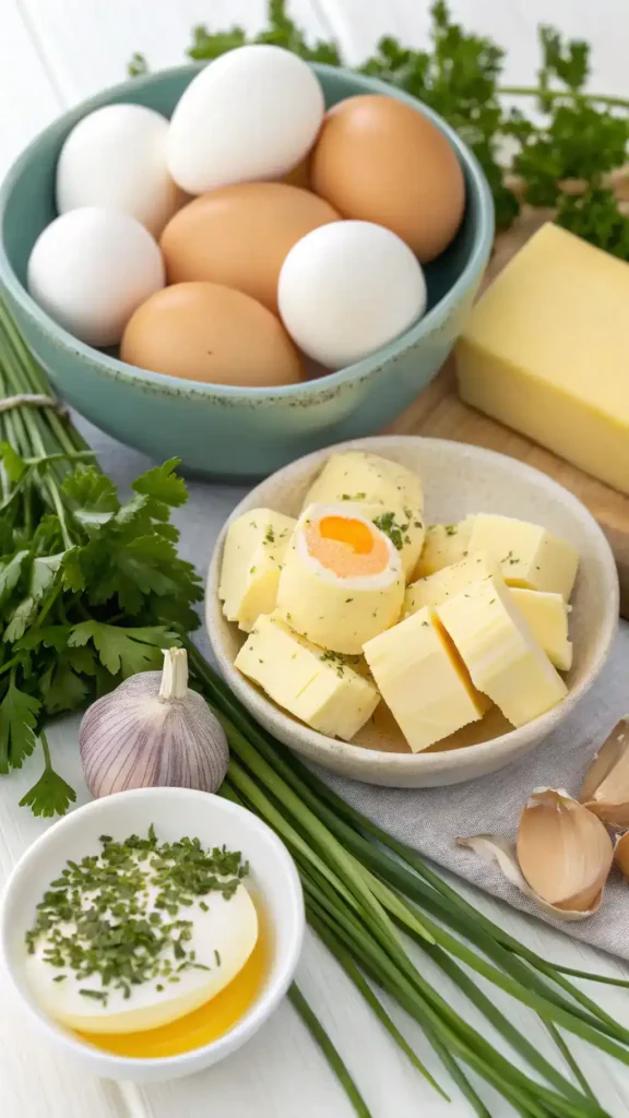 Ingredients for Butter Garlic Eggs